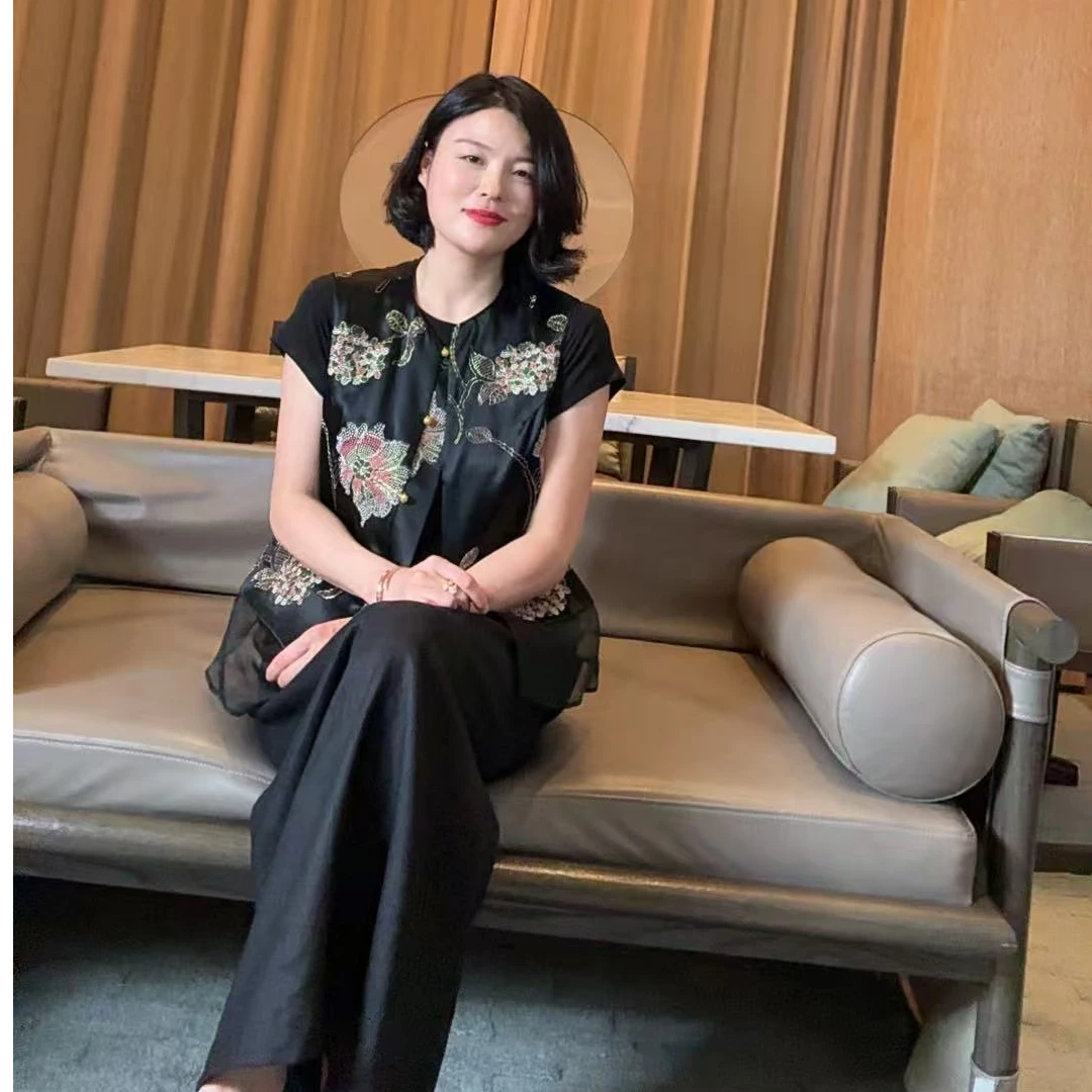 TANTAN简约百搭显瘦刺绣花马夹1192