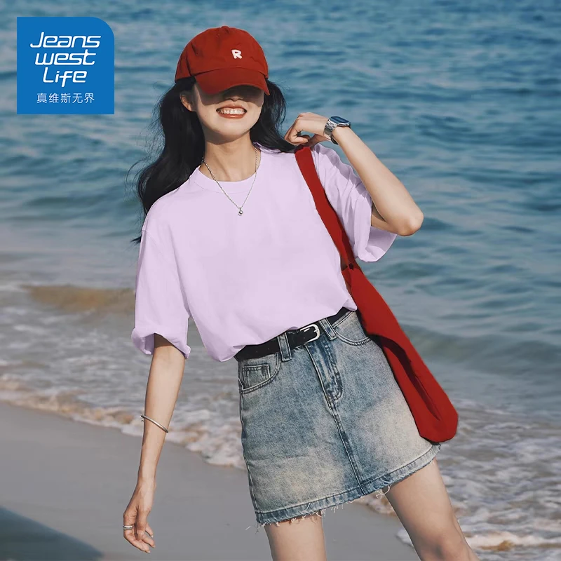 真维斯无界老钱风松弛感T恤女短袖2025新款爆款气质通勤百搭显瘦