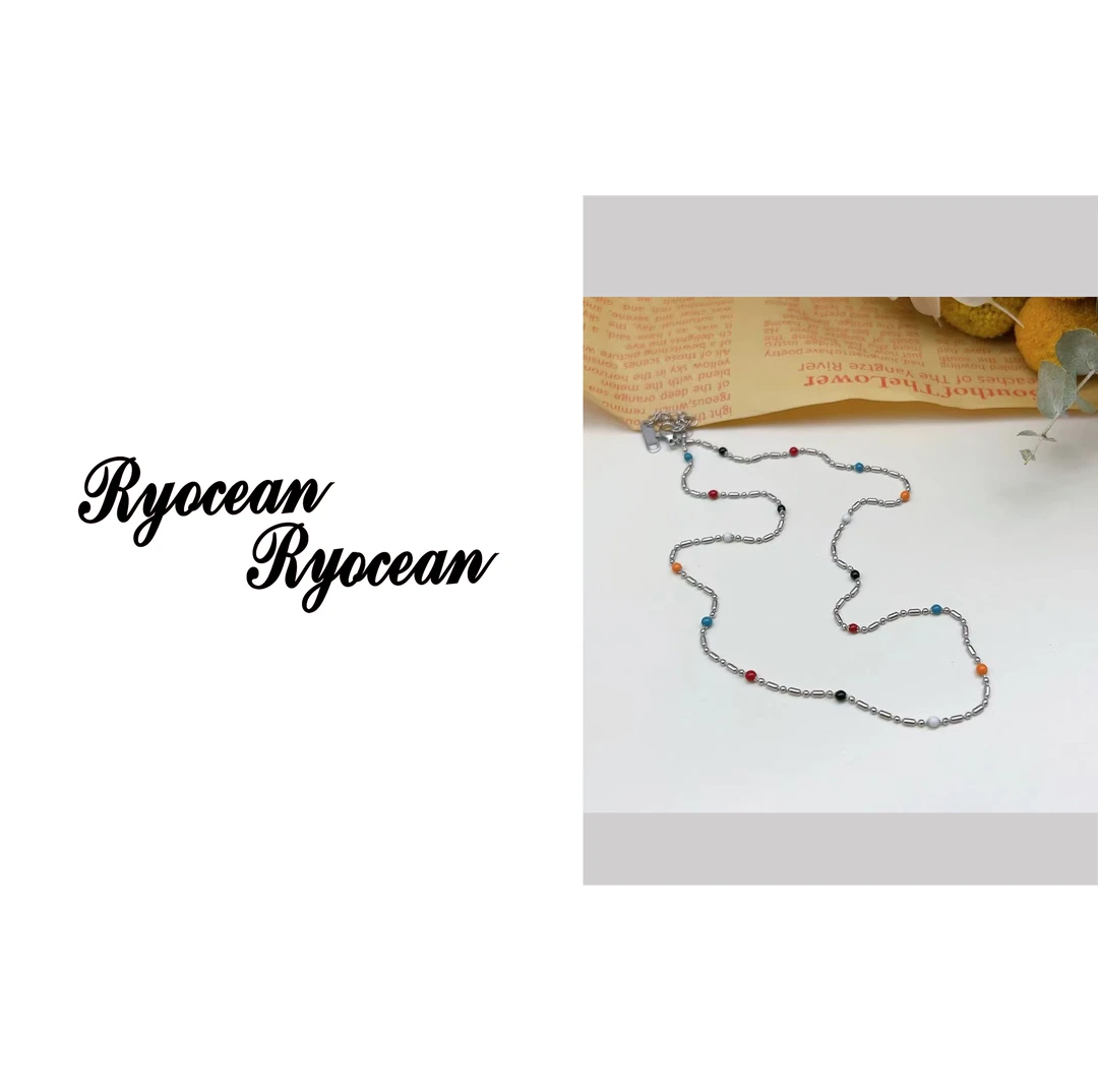 合金项链 RYOCEAN  夏日彩虹豆美女搭配项链 40.5+4cm