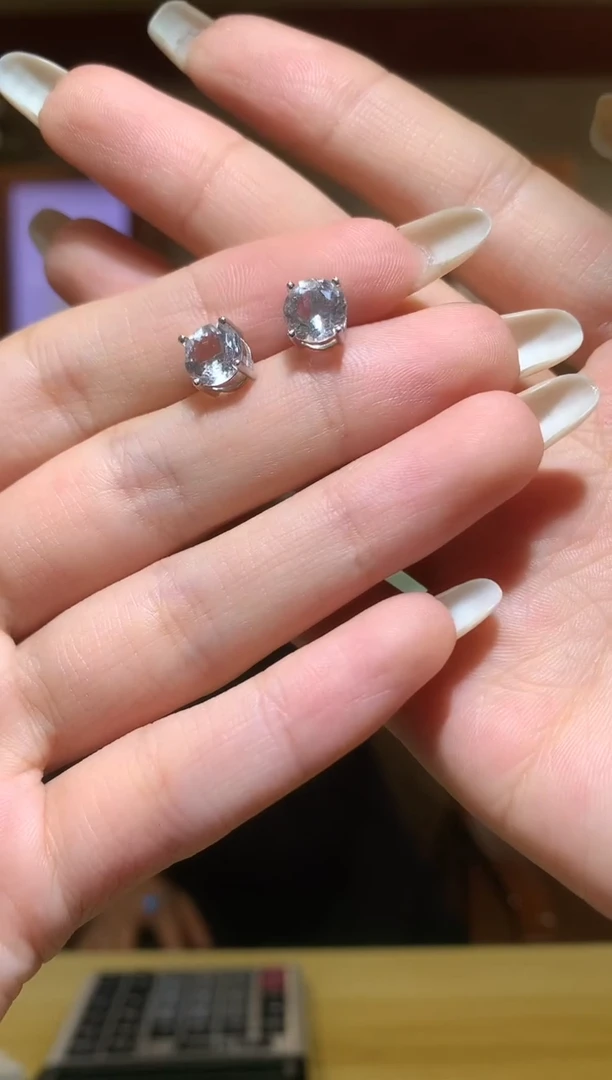 银S925镶嵌耳饰水晶【宝石世家严选】