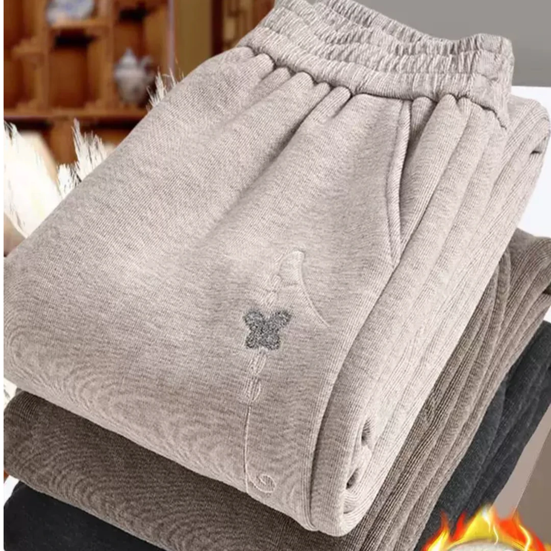 中老年妈妈裤子春秋款直筒裤女休闲小个子高腰宽松大码加绒奶奶裤