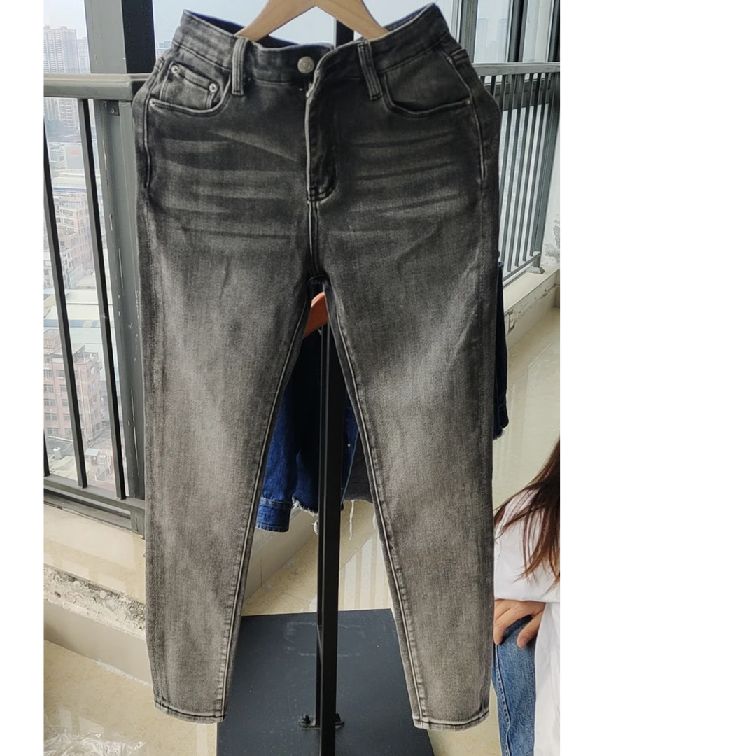 裤子直筒时尚百搭夏季修身灰色弹力秋冬