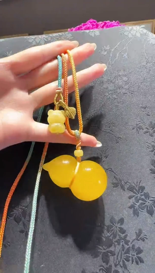 【闪购商品】琥珀项链未镶嵌蜜蜡葫芦项链编绳款