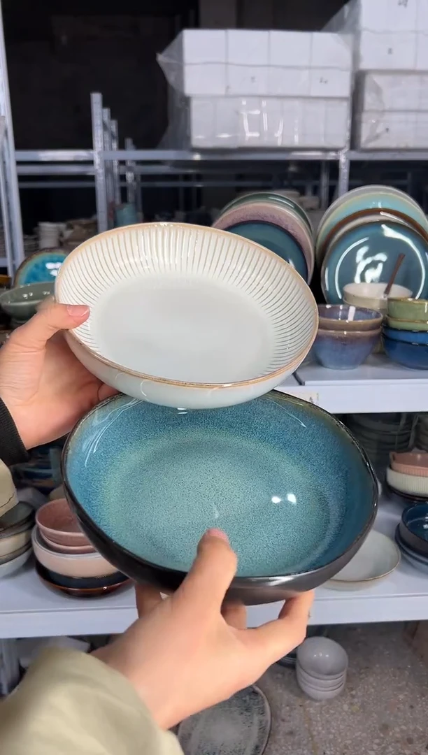 陶瓷外贸尾货瑕疵满20包邮X2 深盘组合