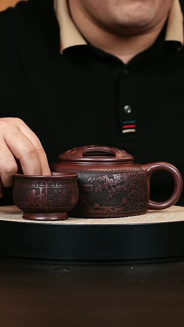 茶壶紫砂牛盖 石红