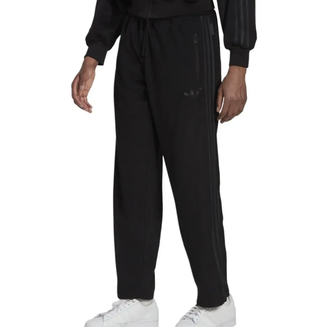 得adidas/阿迪达斯 拉链宽松休闲针织运动裤 日版 男款 黑HM2343