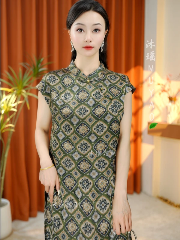 【凌波】2025新款夏季T恤新中式显瘦设计师气质提花立领女装上衣