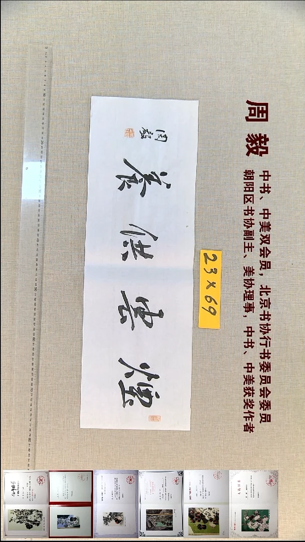 书法周毅书法福利23*69烟云供养