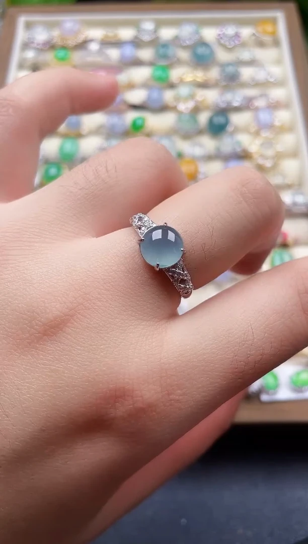 银S925镶嵌戒指翡翠63