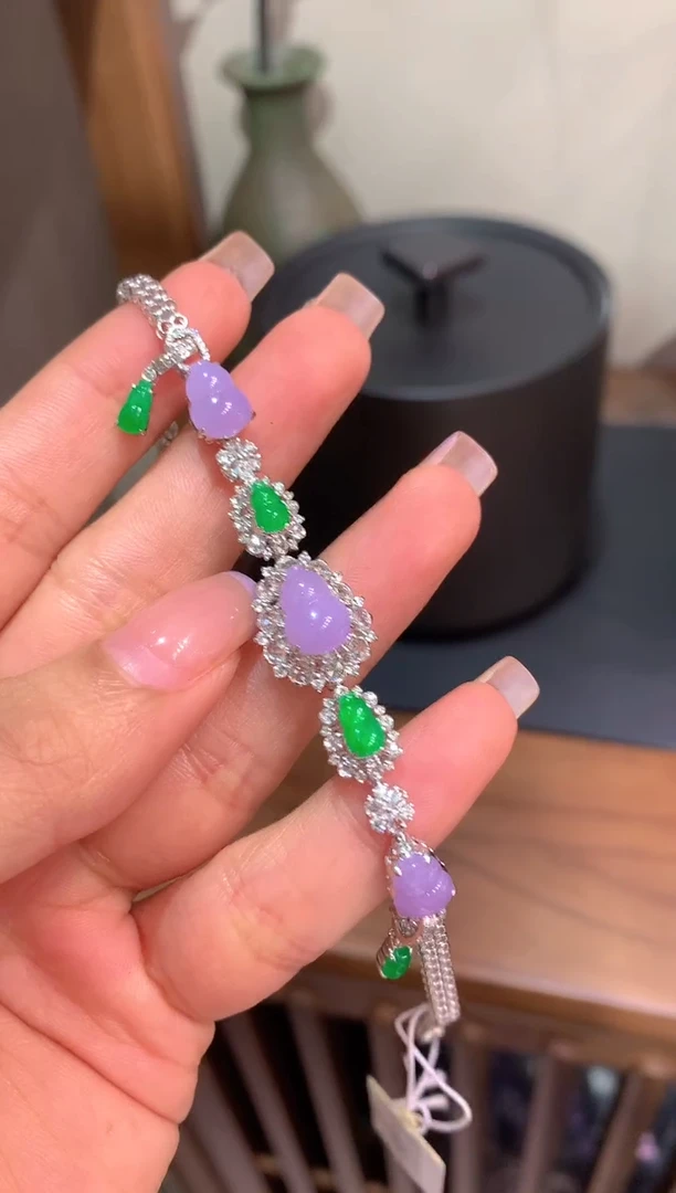 18K金镶嵌手链翡翠S***y翡翠