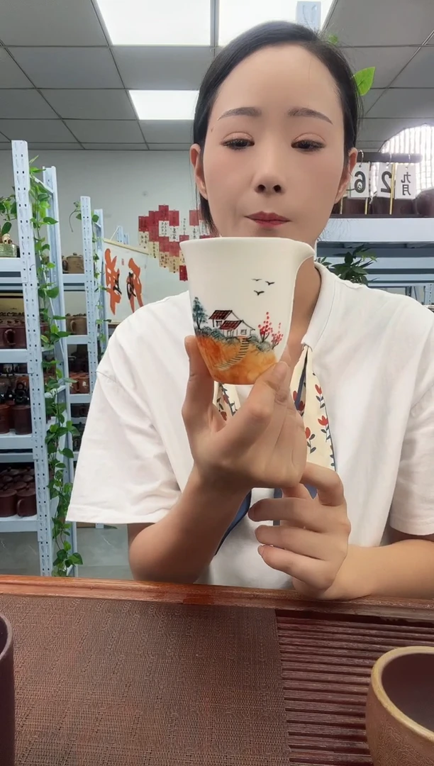 宜兴原矿紫砂全手工盖杯