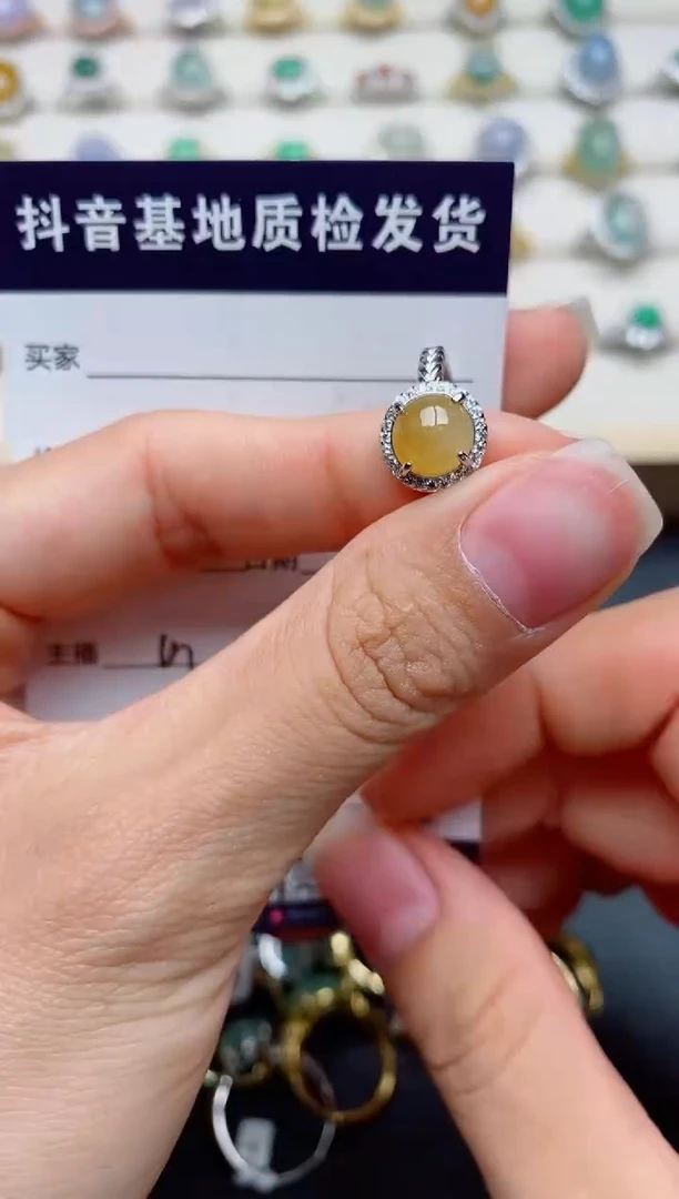 翡翠戒指银S925镶嵌.