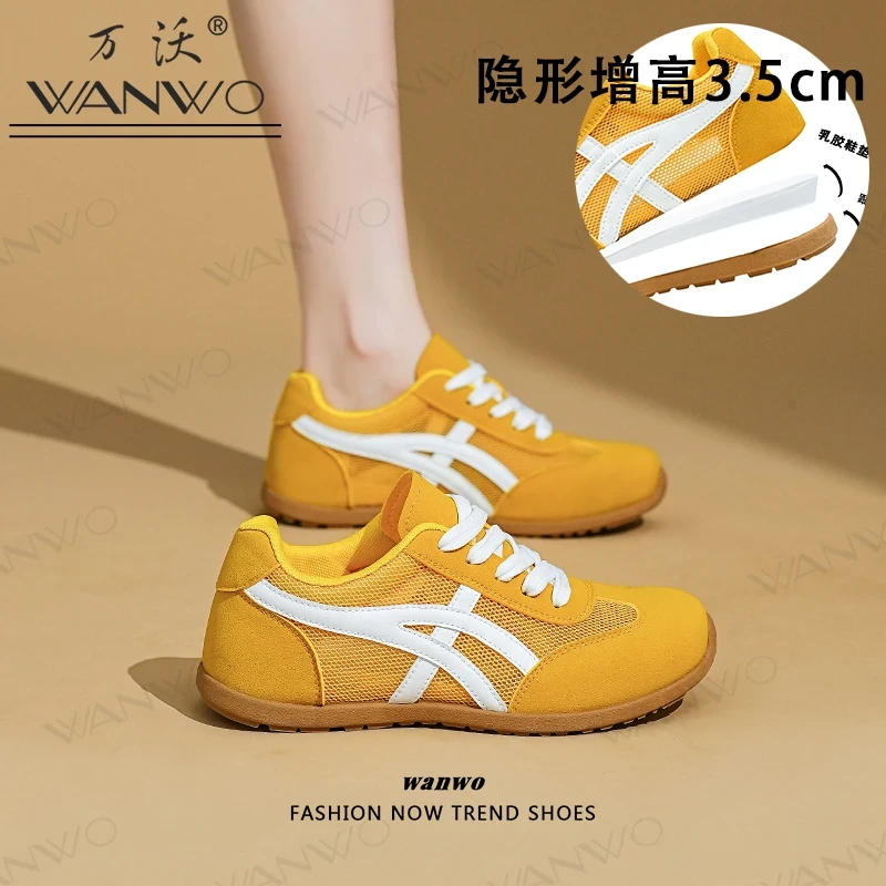 透气德训鞋夏季薄款时尚休闲鞋系带休闲鞋幂式穿搭平底网面百搭