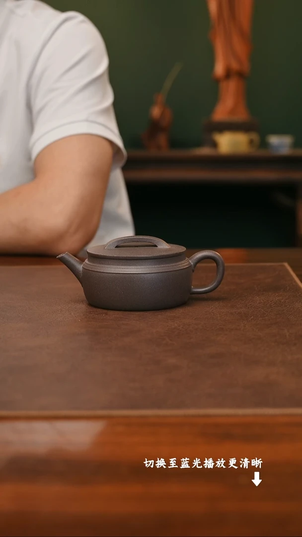 茶壶紫砂喜**涧徐国良 肩线汉瓦 水碧泥内推180cc