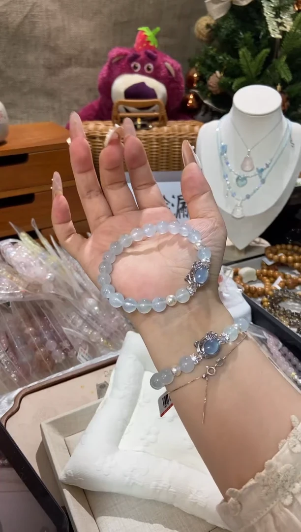 水晶手串未镶嵌孤品捡漏均匀瑕疵介意勿拍