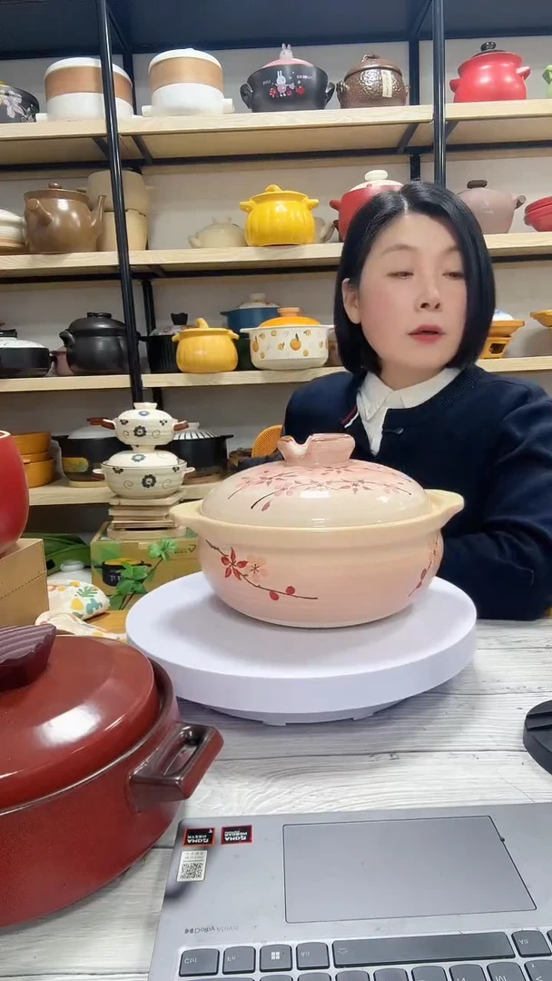 陶土花见3.5升砂锅