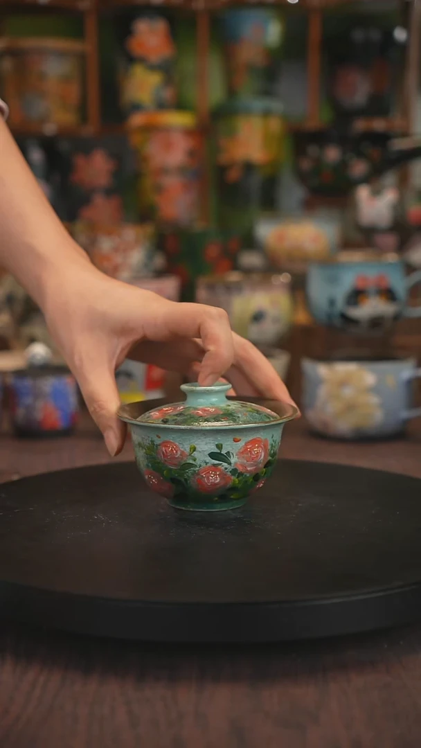 紫砂油画手绘釉下彩