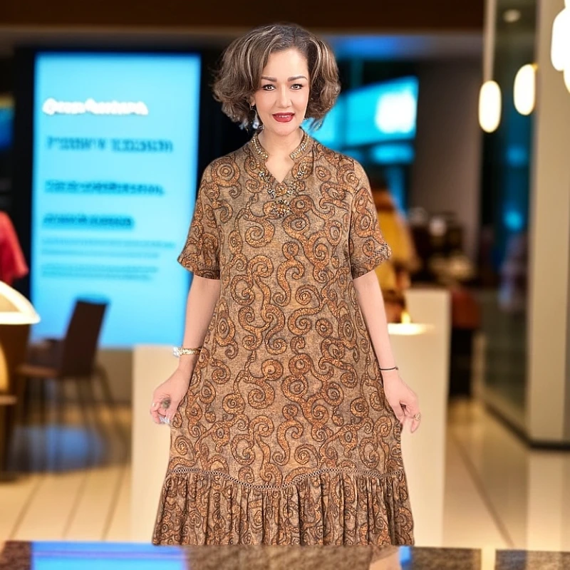 [包邮]高贵夫人百褶优雅纯棉连衣裙#M009