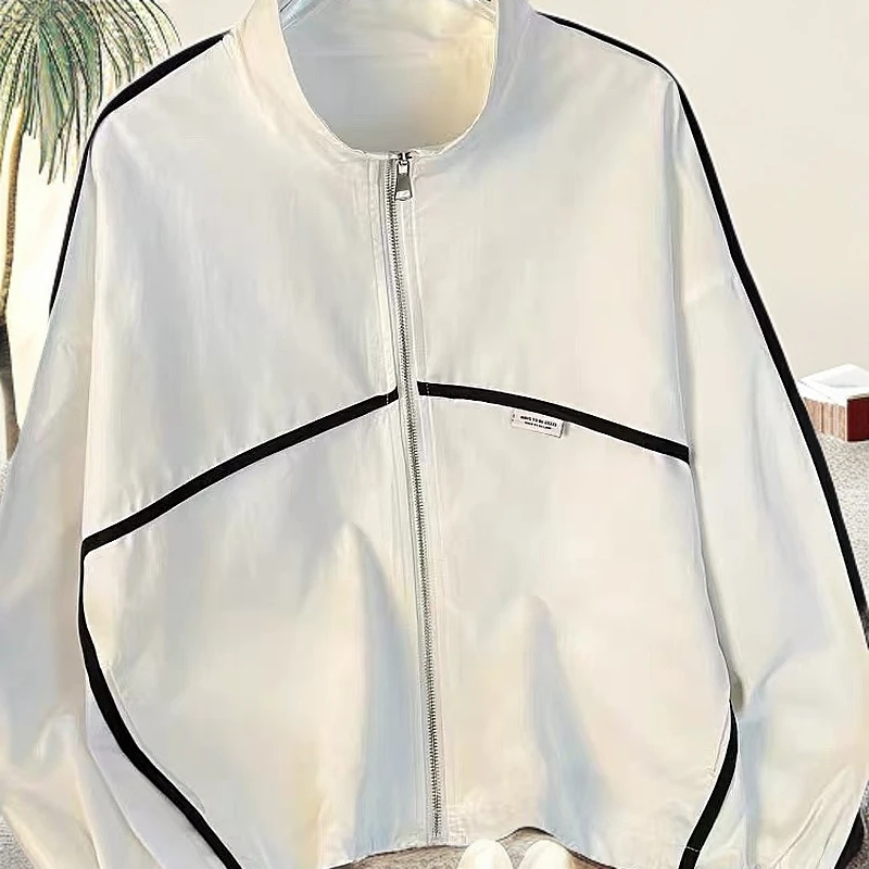 8418高级设计感洋气独特别致立领短款外套冲锋衣薄款风衣夹克