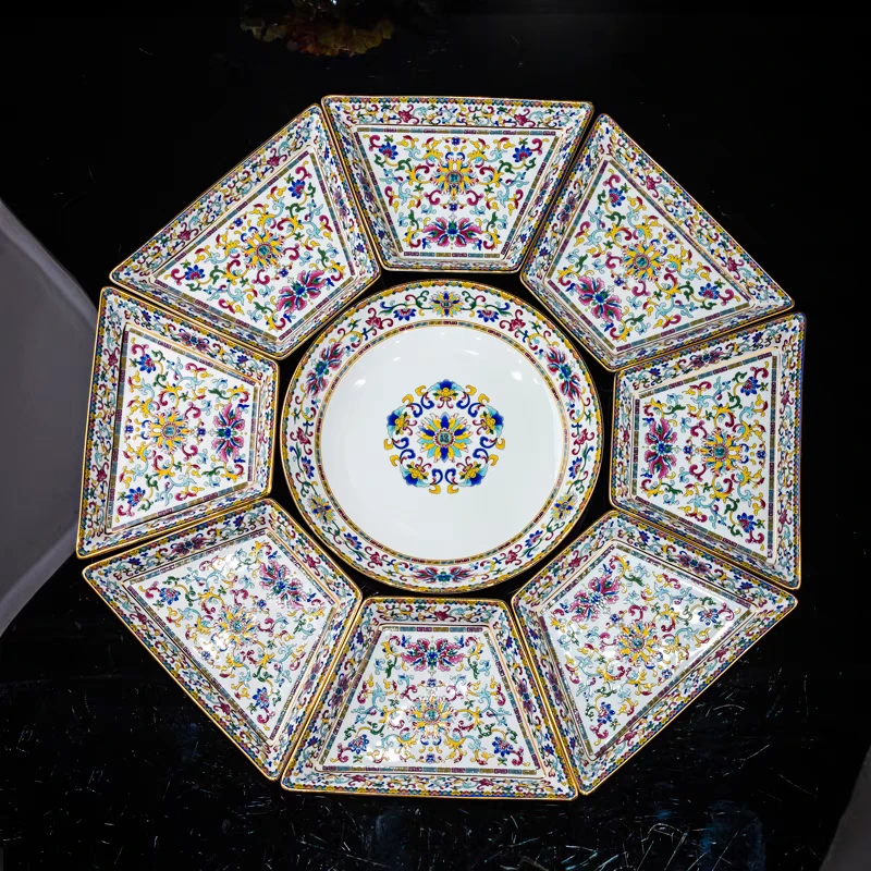 【老王】8+1拼盘-富贵白（7英寸梯型深盘*8+10英寸圆形深盘）