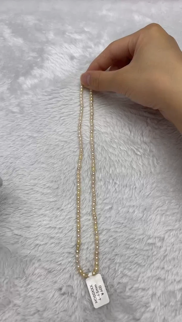 项链银S925镶嵌海水珍珠AK羽皇金4-4.5mm