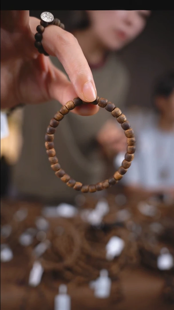 手串沉香鼓珠单圈