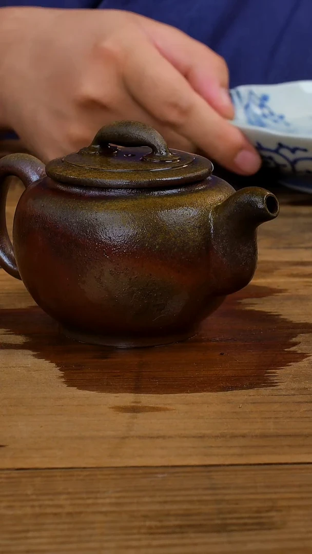 茶壶紫砂金*湖柴烧老壶