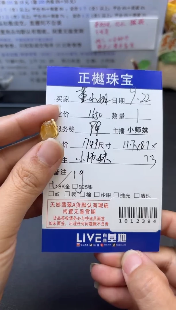 18K金镶嵌配石翡翠董*姐ZYZB-1012394