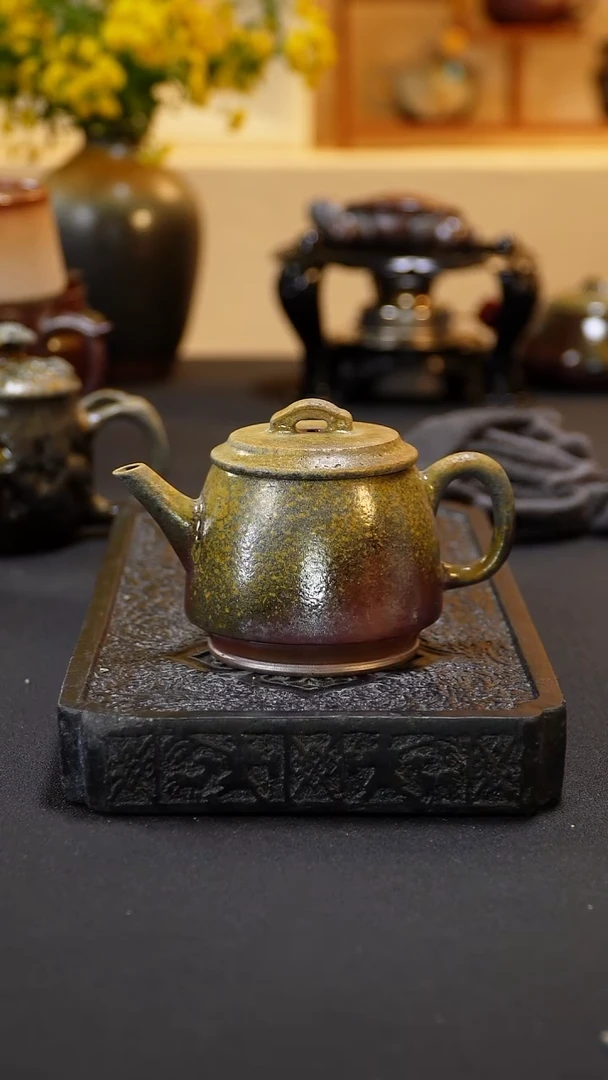 茶壶紫砂纯自然柴烧