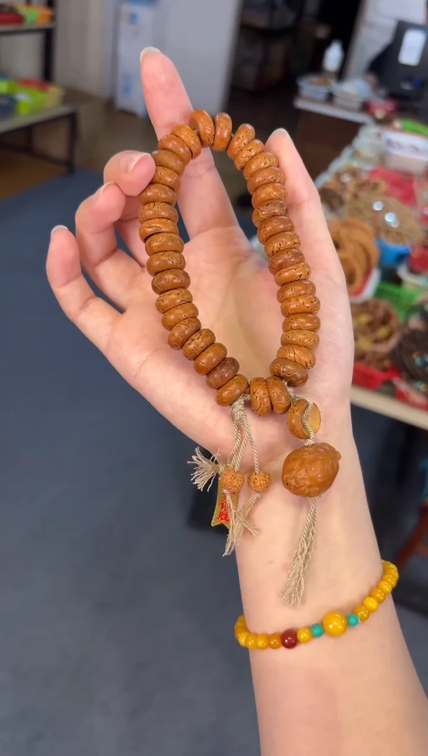 吊坠菩提根/象牙果桃核甜甜圈【有钱有余】手持