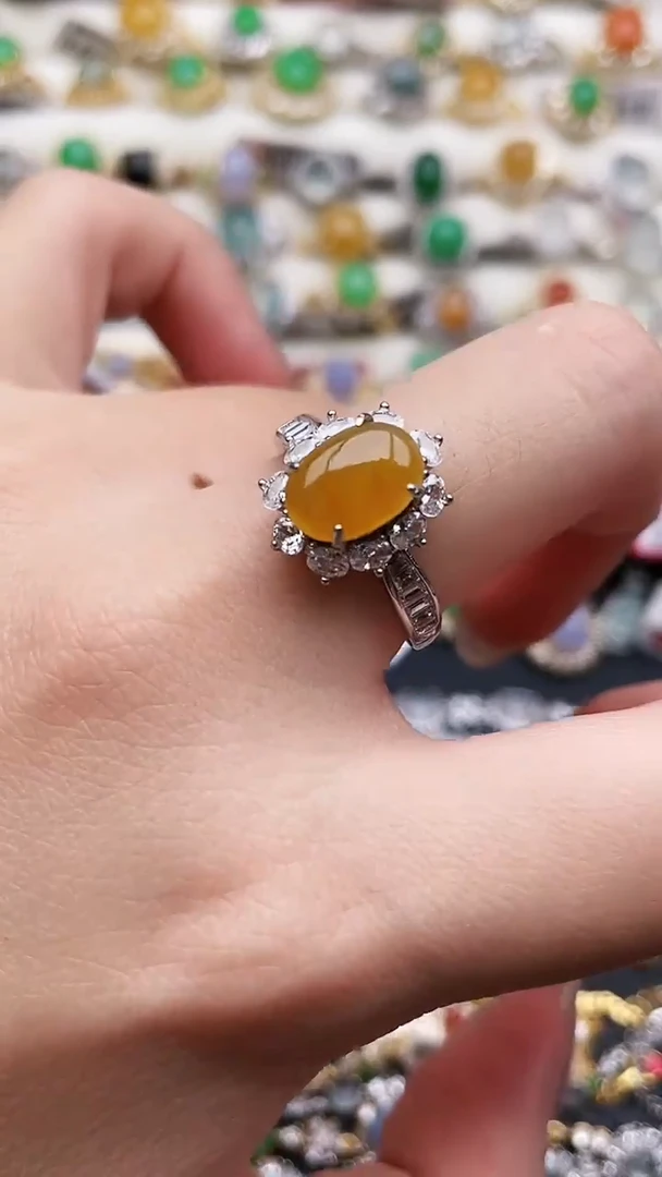 银S925镶嵌戒指翡翠75