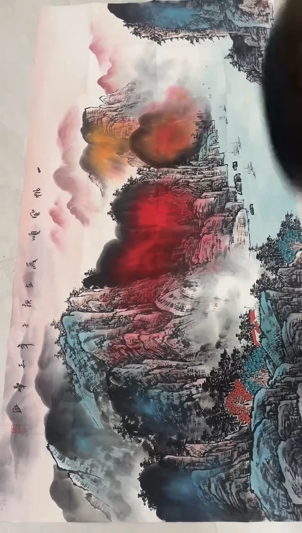 国画专属福利补贴00004尺整张破魔山水