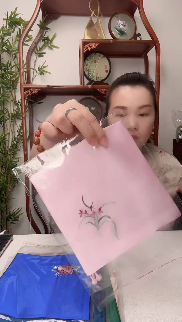 刺绣绣花方巾双面非遗