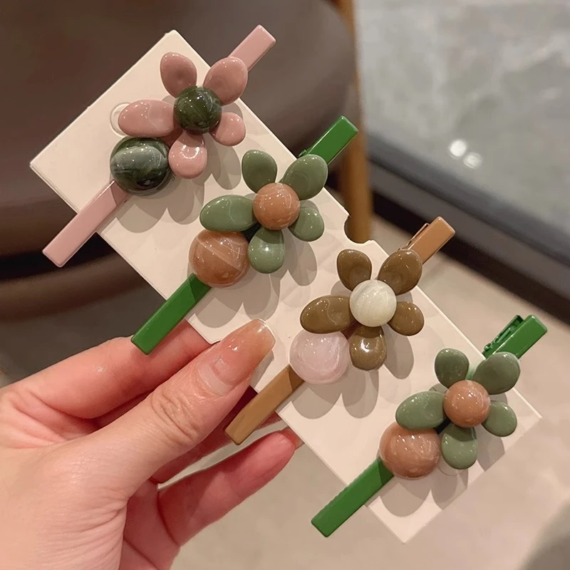 韩国同款糖果色刘海发夹一字夹女侧边夹前额发卡卡子头饰鸭嘴夹