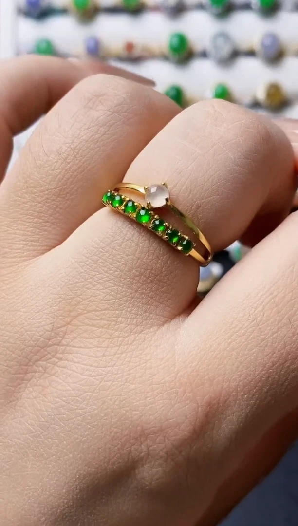 银S925镶嵌戒指翡翠1033