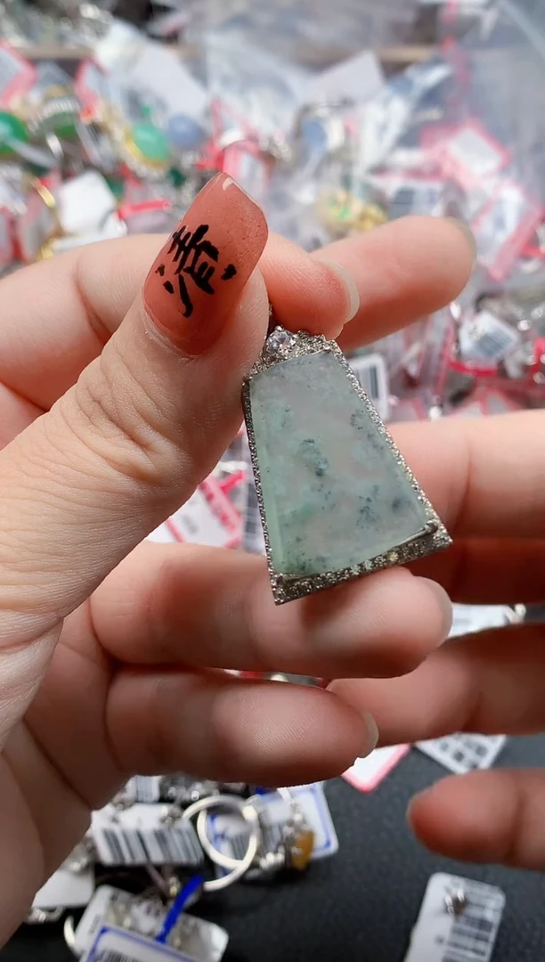 银S925镶嵌戒指翡翠天然A货缅甸翡翠