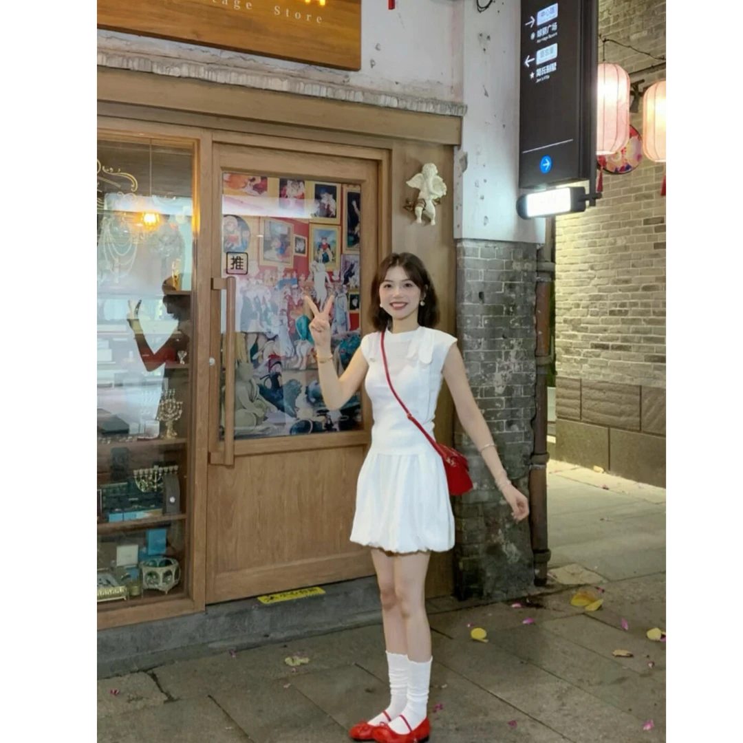 2025夏季新款韩系时尚气质设计感小众上衣搭高腰显瘦半身裙套装女