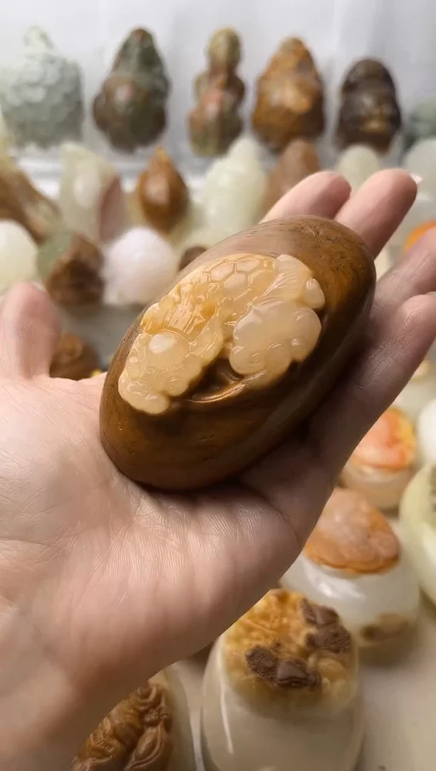 石材方解石棉纹正常不退换龙龟微瑕