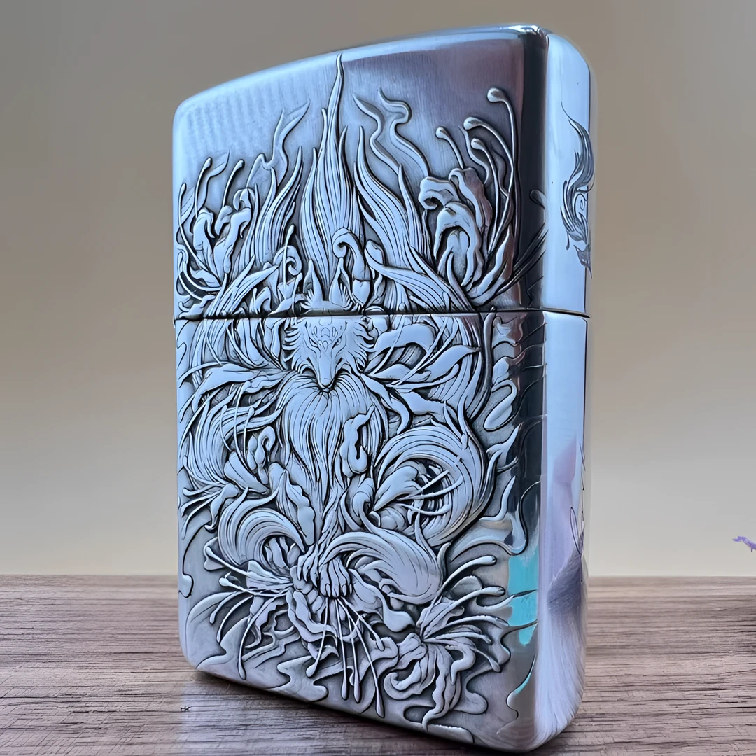 ZIPPO/之宝蝎子九尾狐925银盔甲双面浮雕防风煤油打火机男士DYJ1