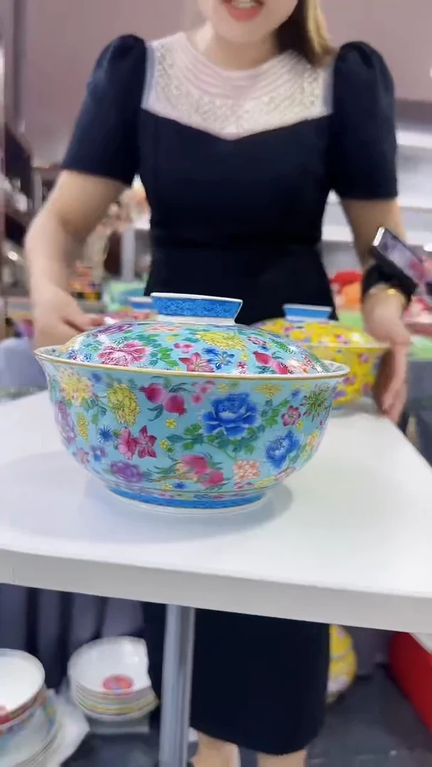 瓷片7.5英寸【盖碗】1个景德镇陶瓷