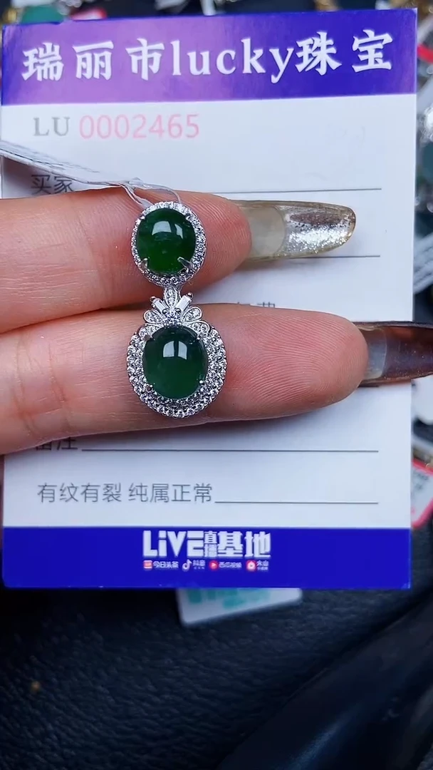 颈饰银S925镶嵌翡翠2465