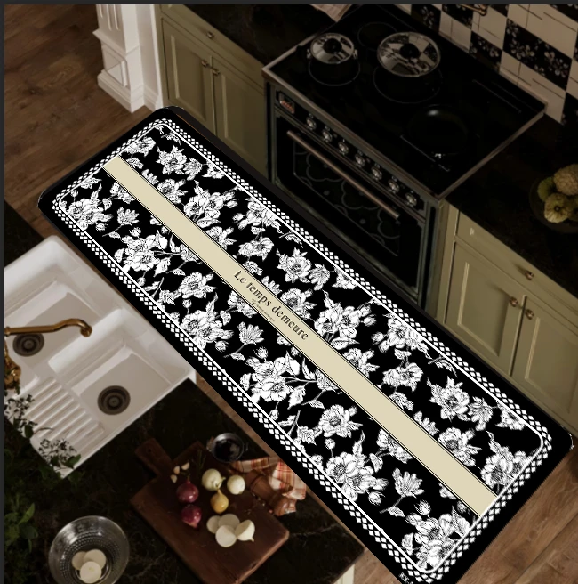 KX8166【60×200cm】硅藻泥床边飘窗厨房地垫防滑防油免洗耐脏脚垫