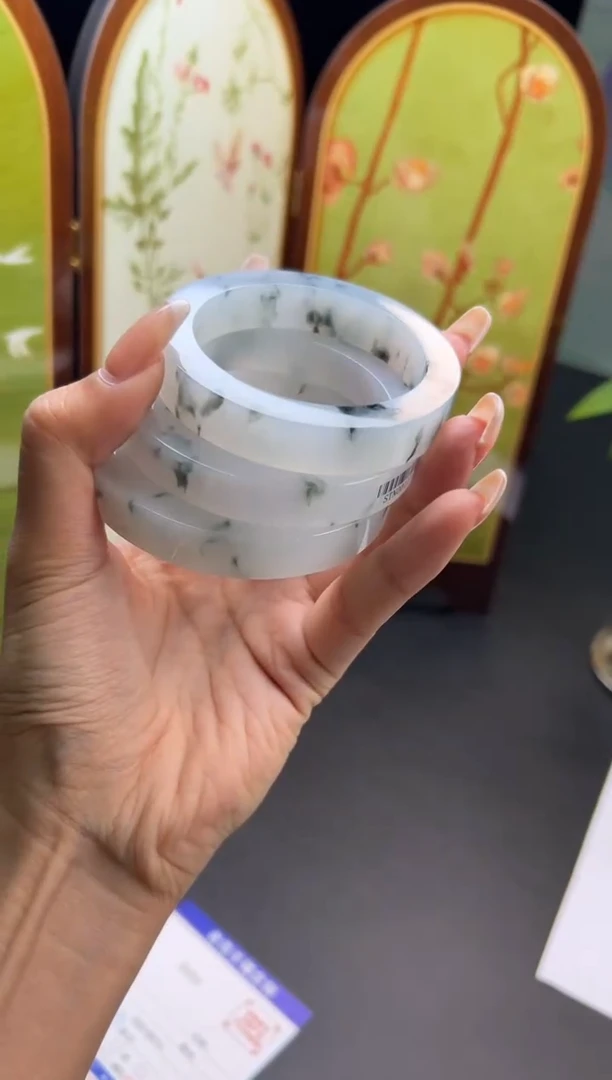 未镶嵌手镯定制翡翠浮****息手镯5264-多样性发一