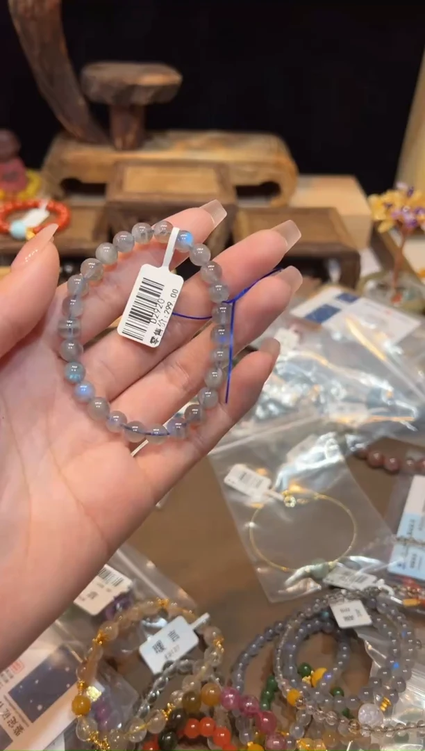 【闪购商品】长石手链未镶嵌6mm手饰@@D2920