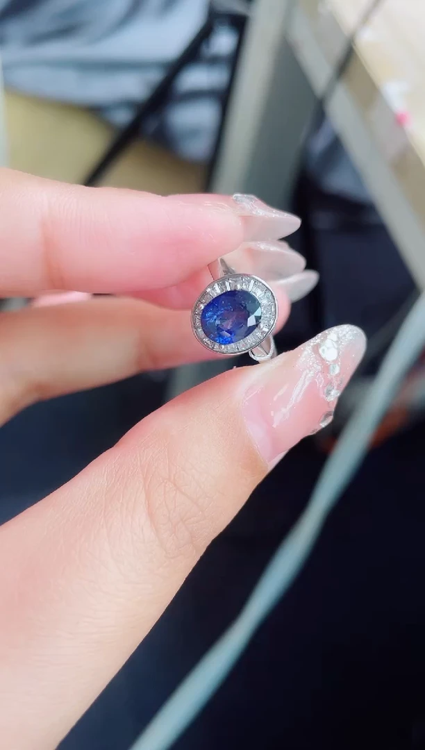【闪购商品】蓝宝石戒指银S925镶嵌戒指