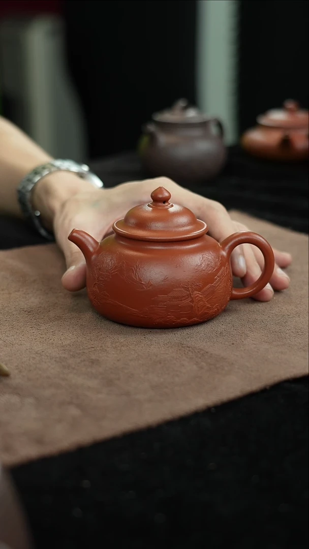 茶壶朱泥董俊峰全手堆绘