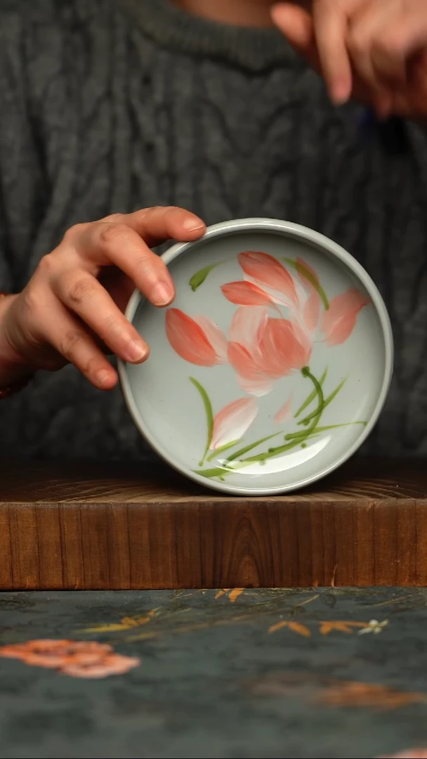 瓷片釉下彩手工手绘同款陶器