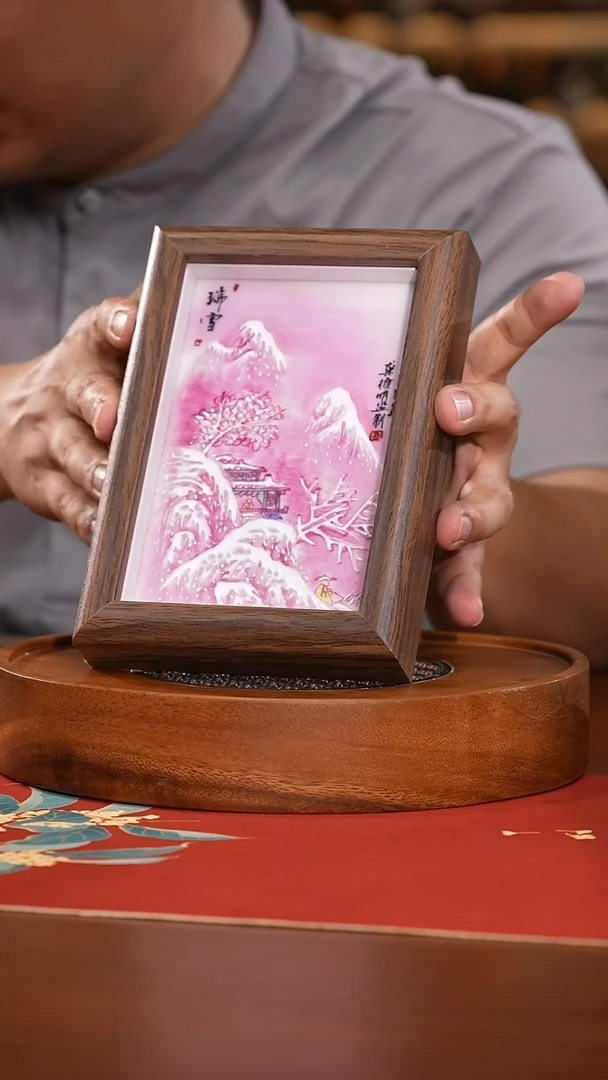 瓷板画LXT133龚循明瑞雪红色12cm*17