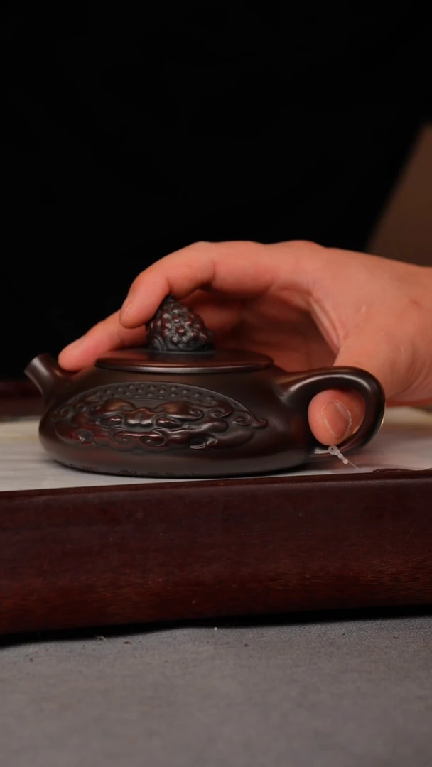 【闪购商品】紫砂茶壶古乌泥 金蟾纳瓢 招财进宝