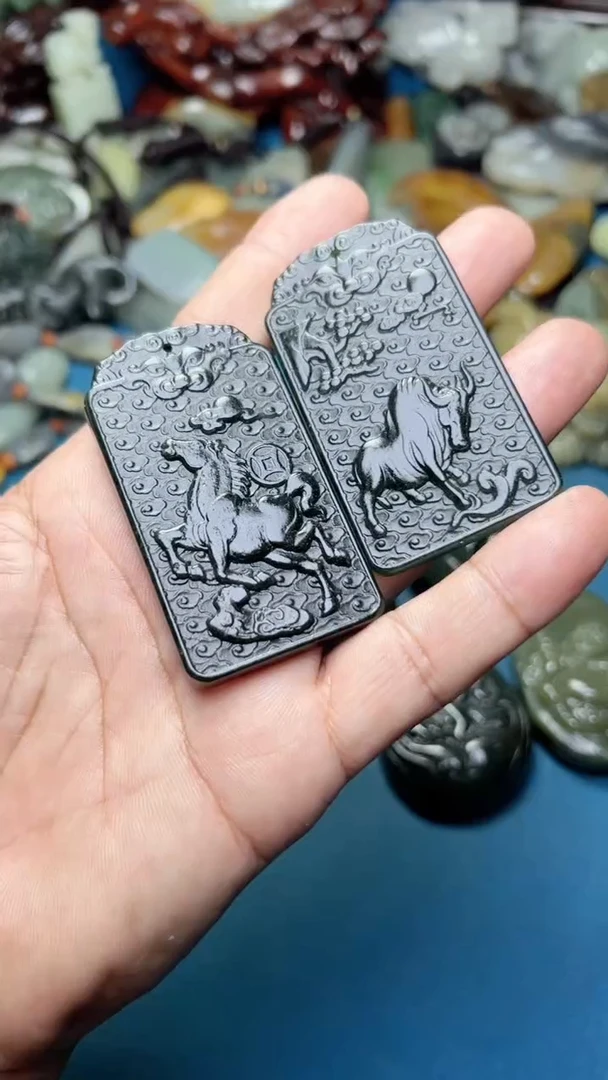 和田玉未镶嵌挂件2